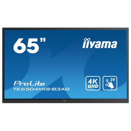 iiyama TE6504MIS-B3AG visualizzatore di messaggi Pannello piatto interattivo 165,1 cm (65") Wi-Fi 400 cd/m² 4K Ultra HD 