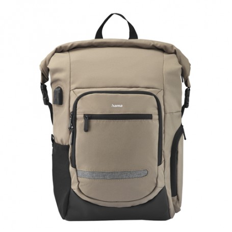 Hama Terra borsa per notebook 39,6 cm (15.6") Zaino Beige, Nero