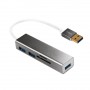 LogiLink UA0306 hub di interfaccia USB 3.2 Gen 1 (3.1 Gen 1) Type-A 5000 Mbit/s Argento, Bianco