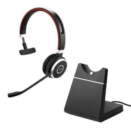 Jabra Evolve 65 Auricolare Con cavo e senza cavo A Padiglione Musica e Chiamate Micro-USB Bluetooth Base di ricarica Ner