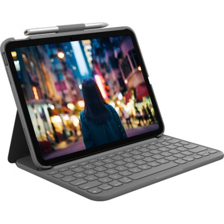 Logitech Slim Folio Grigio Bluetooth QWERTZ Tedesco