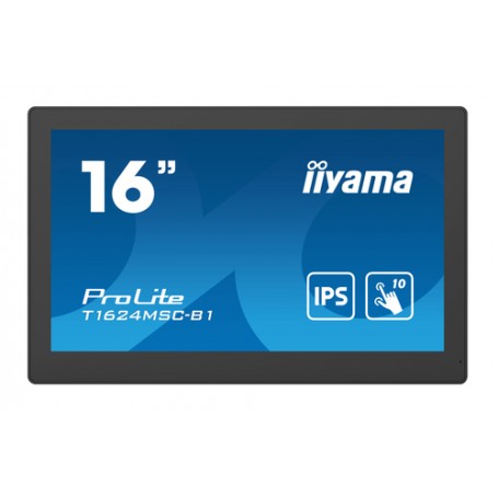 iiyama T1624MSC-B1 visualizzatore di messaggi Pannello piatto interattivo 39,6 cm (15.6") IPS 450 cd/m² Full HD Nero Tou