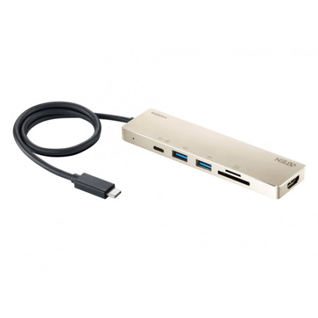 ATEN UH3239 Cablato USB 3.2 Gen 1 (3.1 Gen 1) Type-C Nero, Oro