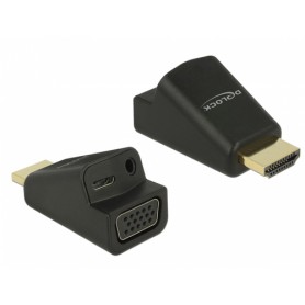 DeLOCK 65895 adattatore per inversione del genere dei cavi HDMI A VGA & 3.5 mm Audio Nero