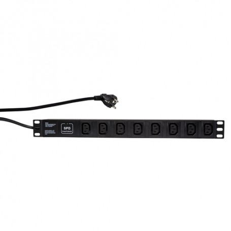 LogiLink PDU8A01 unità di distribuzione dell'energia (PDU) 8 presa(e) AC 1U Nero