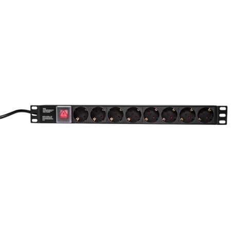 LogiLink PDU8C01 unità di distribuzione dell'energia (PDU) 8 presa(e) AC 1U Nero