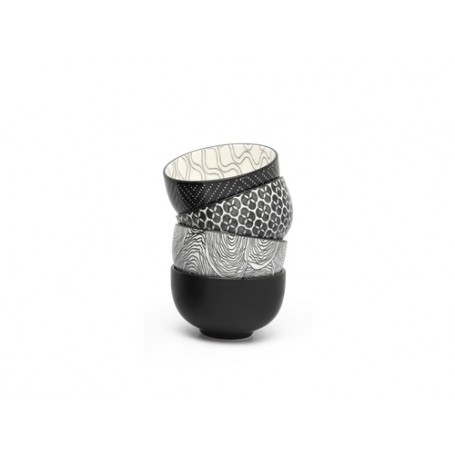 Bredemeijer Pucheng Contenitore per il tè Rotondo Nero 4 pz