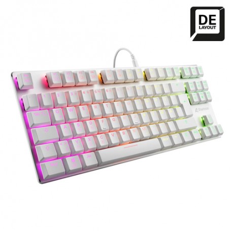 Sharkoon PureWriter TKL RGB Blue tastiera USB QWERTZ Tedesco Bianco