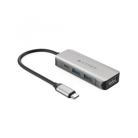 HYPER HD41-GL hub di interfaccia USB 2.0 Type-C Nero, Grigio