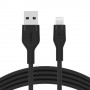 Belkin Cbl Silicqe USB-A LTG 2M noir cavo USB USB A USB C/Lightning Nero