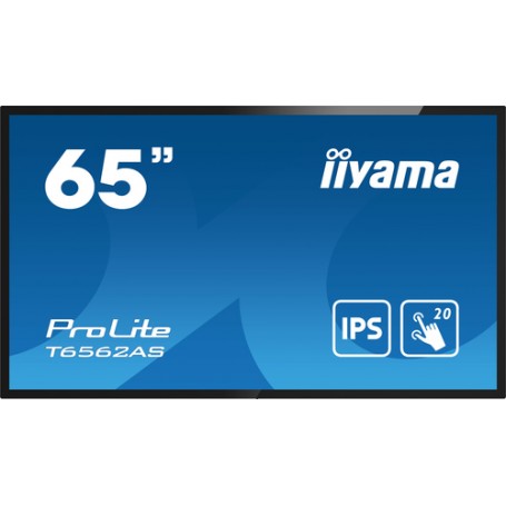iiyama T6562AS-B1 visualizzatore di messaggi Pannello piatto interattivo 163,8 cm (64.5") IPS 500 cd/m² 4K Ultra HD Nero