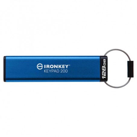 Kingston Technology IronKey Keypad 200 unità flash USB 128 GB USB tipo A 3.2 Gen 1 (3.1 Gen 1) Blu