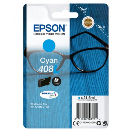 Epson 408L DURABrite Ultra cartuccia d'inchiostro 1 pz Originale Resa elevata (XL) Ciano