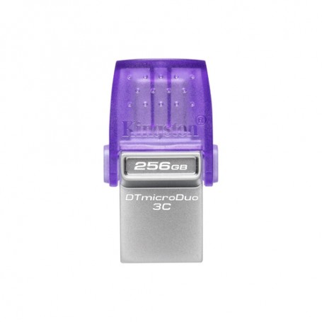 Kingston Technology DataTraveler microDuo 3C unità flash USB 256 GB USB Type-A / USB Type-C 3.2 Gen 1 (3.1 Gen 1) Acciai