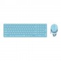 Rapoo 9750M tastiera Mouse incluso RF senza fili + Bluetooth QWERTZ Tedesco Blu