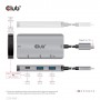 CLUB3D CSV-1543 hub di interfaccia USB 3.2 Gen 2 (3.1 Gen 2) Type-C 10000 Mbit/s Nero, Argento