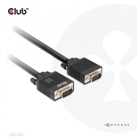 CLUB3D CAC-1710 cavo e adattatore video 10 m VGA (D-Sub) Nero