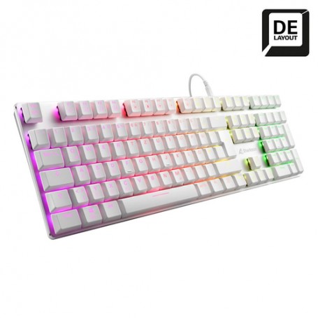 Sharkoon PureWriter RGB Red tastiera USB QWERTZ Tedesco Bianco