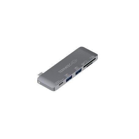 Terratec 283005 hub di interfaccia USB 3.2 Gen 1 (3.1 Gen 1) Type-C 5000 Mbit/s Grigio