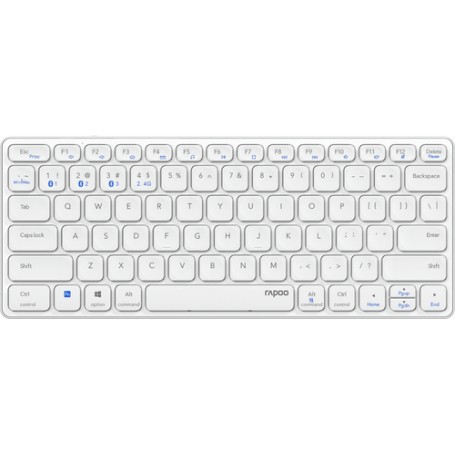 Rapoo E9600M tastiera RF senza fili + Bluetooth QWERTY Tedesco Bianco