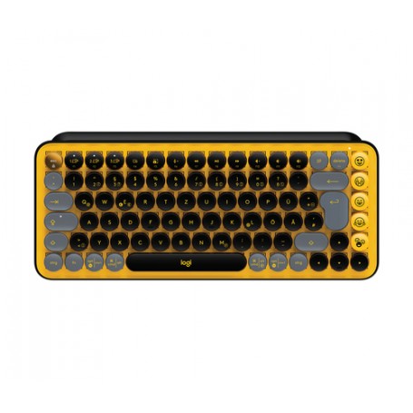 Logitech POP Keys Wireless Mechanical Keyboard With Emoji Keys tastiera Bluetooth QWERTZ Tedesco Nero, Grigio, Giallo