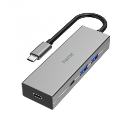 Hama 00200136 hub di interfaccia USB 3.2 Gen 1 (3.1 Gen 1) Type-A + Type-C 5000 Mbit/s Grigio