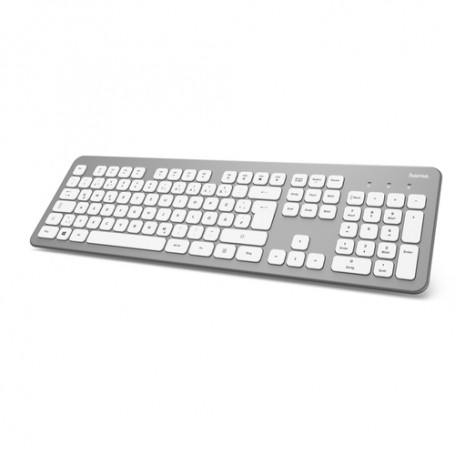 Hama KW-700 tastiera RF Wireless QWERTZ Tedesco Argento, Bianco