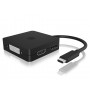 ICY BOX IB-DK1104-C 0,15 m USB tipo-C DVI + VGA + DisplayPort + HDMI Nero