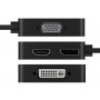 ICY BOX IB-DK1104-C 0,15 m USB tipo-C DVI + VGA + DisplayPort + HDMI Nero