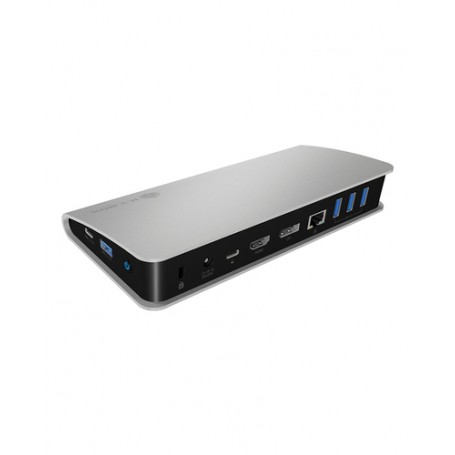 ICY BOX IB-DK2408-C Cablato USB 3.2 Gen 1 (3.1 Gen 1) Type-C Nero, Argento