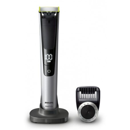 Philips OneBlade Pro QP6520/30 regolabarba Bagnato e secco Nero, Argento