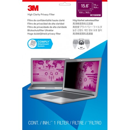3M 7100138483 schermo anti-riflesso Filtro per la privacy senza bordi per display 39,6 cm (15.6")