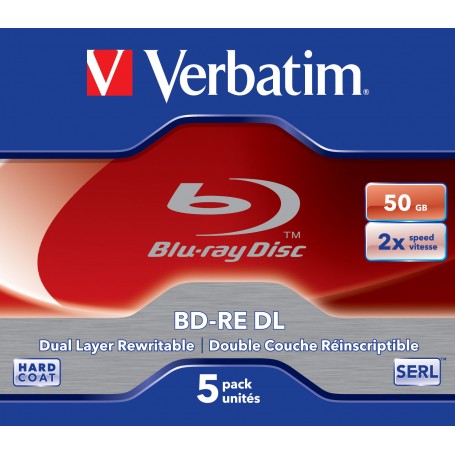 Verbatim BD-RE DL 50GB 2 x 5 Pack Jewel Case 5 pz (43760)
