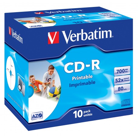 Verbatim CD-R AZO Wide Inkjet Printable 700 MB 10 pz (43325/10)