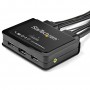 StarTech.com Switch KVM HDMI a 2 porte 4K 60Hz - Switch KVM compatto a doppia porta UHD/Ultra HD USB con cavi da 4 (SV211HDUA4K)