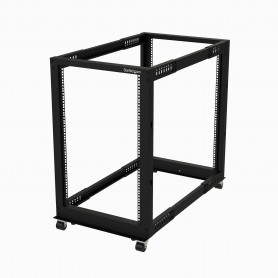 StarTech.com Armadio Server Rack con 4 staffe a Telaio Aperto 18U con profondità regolabile da 59-104cm - Rack p (4POSTRACK18U)
