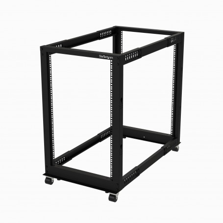 StarTech.com Armadio Server Rack con 4 staffe a Telaio Aperto 18U con profondità regolabile da 59-104cm - Rack p (4POSTRACK18U)