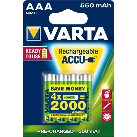 Varta Ready2Use HR03 4pcs Batteria ricaricabile Nichel-Metallo Idruro (NiMH) (56743101404)