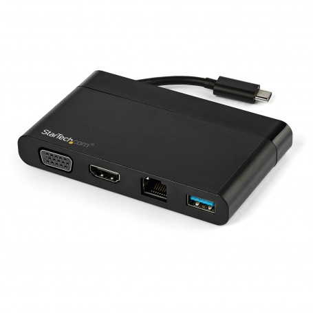 StarTech.com Adattatore multiporta USB C con HDMI, VGA, Gigabit Ethernet e USB 3.0 - Mini dock hub USB C a HDMI 4K  (DKT30CHVCM)