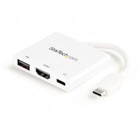 StarTech.com Adattatore Multifunzione USB-C a HDMI 4k con Power Delivery e porta USB-A - Bianco (CDP2HDUACPW)