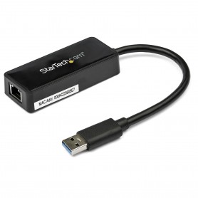 StarTech.com Adattatore USB 3.0 a Ethernet Gigabit NIC con porta USB - Nero (USB31000SPTB)