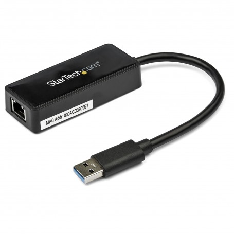 StarTech.com Adattatore USB 3.0 a Ethernet Gigabit NIC con porta USB - Nero (USB31000SPTB)
