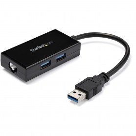 StarTech.com Adattatore USB 3.0 a Ethernet Gigabit con Hub USB a 2 porte incorporato (USB31000S2H)