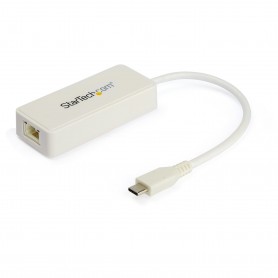 StarTech.com Adattatore USB-C Ethernet con porta USB 3.0 aggiuntiva - Colore bianco (US1GC301AUW)