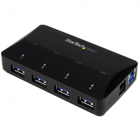 StarTech.com Hub USB 3.0 a 4 Porte con Porta di Ricarica Dedicata - 1 Porta x 2,4 Amp (ST53004U1C)