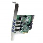 StarTech.com Adattatore scheda controller PCI Express PCIe SuperSpeed USB 3.0 a 4 porte con UASP - Alimentazione SA (PEXUSB3S4V)