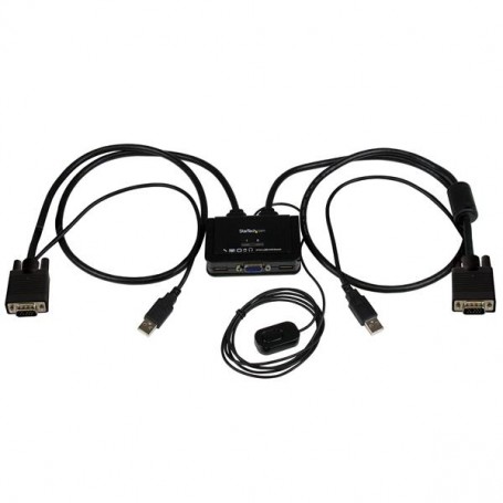 StarTech.com Switch Commutatore KVM USB VGA a 2 porte - Alimentato via USB con pulsante di commutazione a distanza (SV211USB)