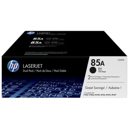 HP Confezione da 2 cartucce originali di Toner nero LaserJet 85A (CE285AD)