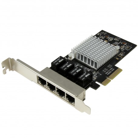 StarTech.com Scheda di rete PCIe Gigabit Power over Ethernet a 4 porte - Adattatore PCI express - Intel I350 NIC (ST4000SPEXI)