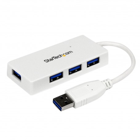 StarTech.com Hub portatile mini USB 3.0 SuperSpeed a 4 porte - Perno e concentratore per Ultrabook USB 3.0 con ca (ST4300MINU3W)